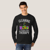 Cleaning Is Cheaper Therapy  Housekeeping Cleaning T-shirt (Voorkant volledig)