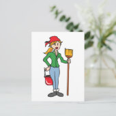 Cleaning Lady Briefkaart (Staand voorkant)
