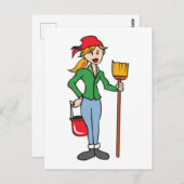 Cleaning Lady Briefkaart (Voorkant / Achterkant)