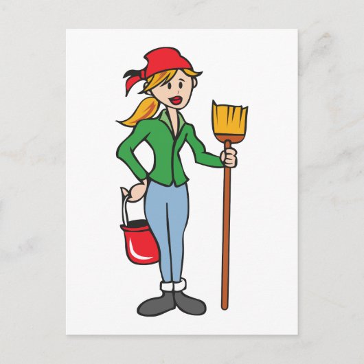 Cleaning Lady Briefkaart (Voorkant)