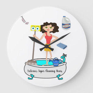 Cleaning Lady Clock Grote Klok