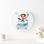 Cleaning Lady Clock Grote Klok (Huis)