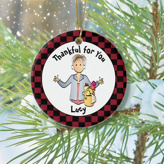 Cleaning Lady Holiday Dank je cadeau Keramisch Ornament