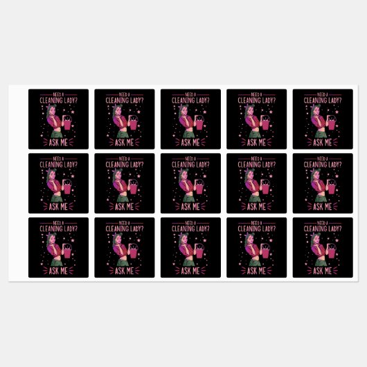 Cleaning Lady Housekeeper Housekeeping Cleaner Gra Labels (Vel)
