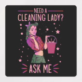 Cleaning Lady Housekeeper Housekeeping Cleaner Gra Labels (Design 2)