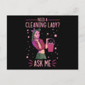 Cleaning Lady Housekeeper Housekeeping Cleaner Gra Uitnodiging Briefkaart (Voorkant)