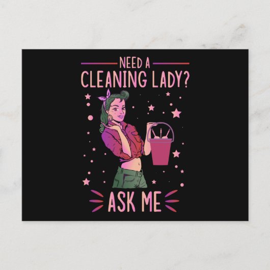 Cleaning Lady Housekeeper Housekeeping Cleaner Gra Uitnodiging Briefkaart (Voorkant)