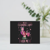 Cleaning Lady Housekeeper Housekeeping Cleaner Gra Uitnodiging Briefkaart (Staand voorkant)