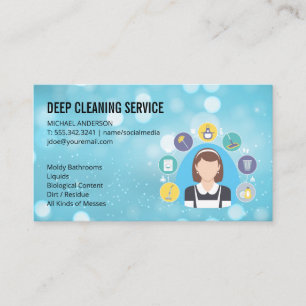 Cleaning Lady   Icons voor reinigingsdiensten Visitekaartje