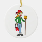 Cleaning Lady Keramisch Ornament (Voorkant)
