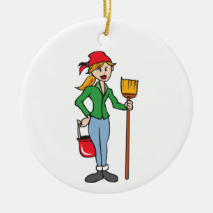 Cleaning Lady Keramisch Ornament