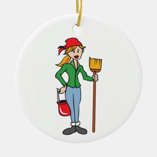 Cleaning Lady Keramisch Ornament (Voorkant)