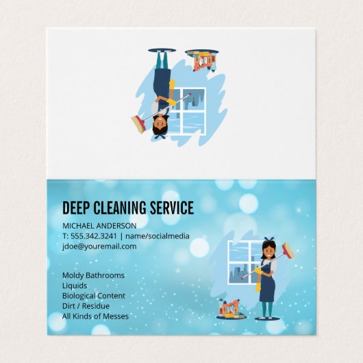 Cleaning Lady | Reinigingsdienst Visitekaartje (Buitenkant ongevouwen)