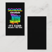 Cleaning School Custodian Funny Visitekaartje (Voorkant / Achterkant)