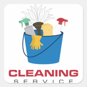 Cleaning Service Bucket Vierkante Sticker