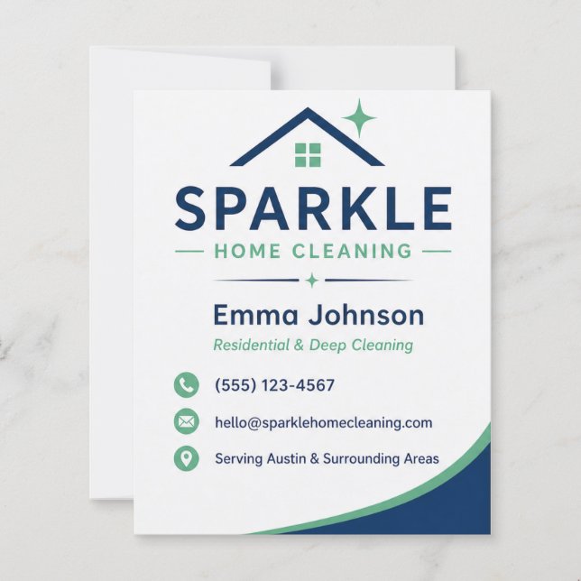 Cleaning Service Business Card (Voorkant)