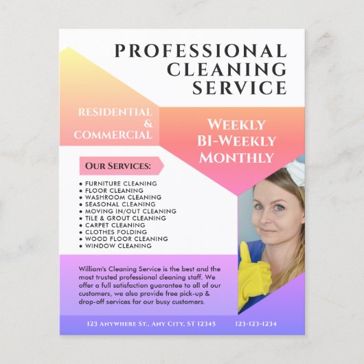 Cleaning Service Business Modern Custom Flyer (Voorkant)