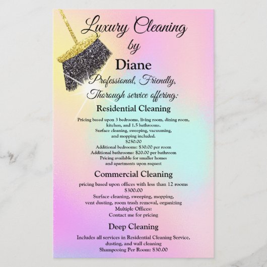 Cleaning Service House Kantoor Handhaving Maid Gol Flyer (Voorkant)