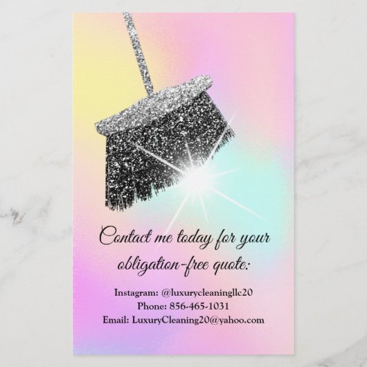 Cleaning Service House Kantoor Keeping Maid Flyer (Achterkant)