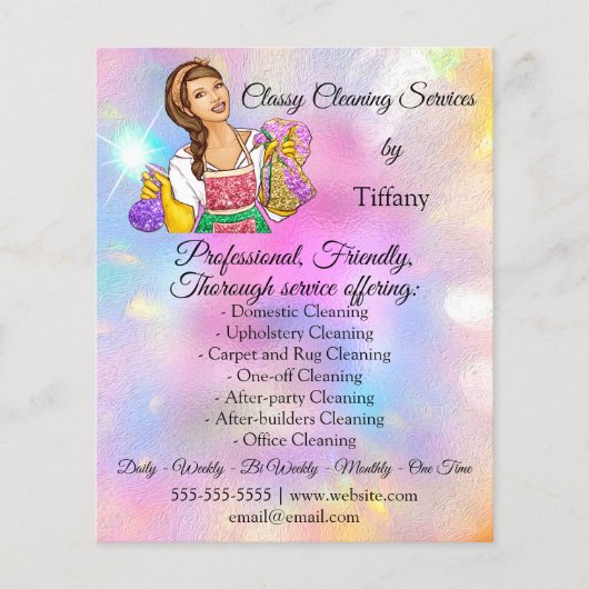 Cleaning Service House Keeping Holograaf Pinky Flyer (Voorkant)