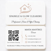Cleaning Service House Logo QR Code Visitekaartje
