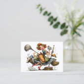 Cleaning Service Housekeeping  Business Card Visitekaartje (Staand voorkant)