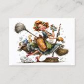 Cleaning Service Housekeeping  Business Card Visitekaartje (Voorkant)