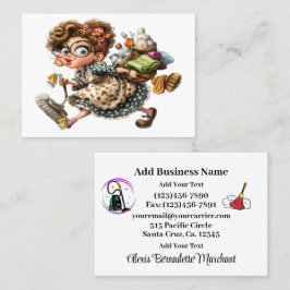 Cleaning Service Housekeeping  Business Card Visitekaartje