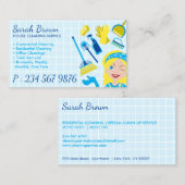 Cleaning Service Janitorial Lady Blonde Visitekaartje (Voorkant / Achterkant)