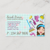 Cleaning Service Janitorial Lady Visitekaartje (Voorkant)