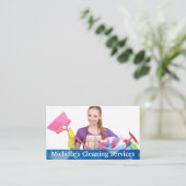 Cleaning Service Lady | Zeepbellen Visitekaartje (Staand voorkant)