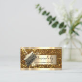 Cleaning Service Maid House Keeping Gold Glitter Visitekaartje (Staand voorkant)