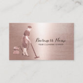 Cleaning Service Modern Roos Gold Maid Visitekaartje (Voorkant)