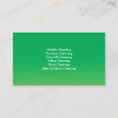 Cleaning Service Professional Green Visitekaartje (Achterkant)