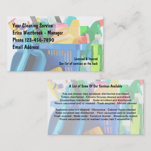 Cleaning Service Professional Visitekaartje (Voorkant / Achterkant)