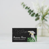 Cleaning Service Silver Spray Tropical Leaves Visitekaartje (Staand voorkant)