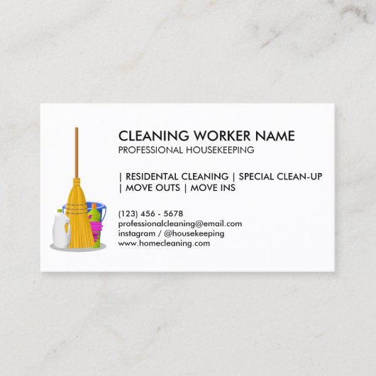 Cleaning Service Standard, eenvoudig Visitekaartje (Voorkant)