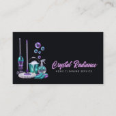 Cleaning Service Supplies Modern QR Code Visitekaartje (Voorkant)