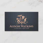 Cleaning Services - Elegant Rose Gold Visitekaartje (Voorkant)