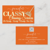 Cleaning Services House Maid Oranje Gold Visitekaartje (Voorkant / Achterkant)
