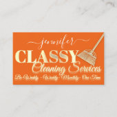 Cleaning Services House Maid Oranje Gold Visitekaartje (Voorkant)