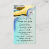 Cleaning Services House QRCode Photo Blue Visitekaartje (Voorkant)