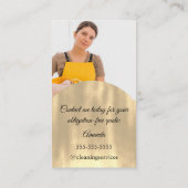 Cleaning Services House QRCode Photo Gold Visitekaartje (Achterkant)