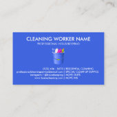 Cleaning Services Icons Cute blue Visitekaartje (Achterkant)