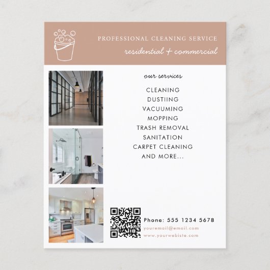 Cleaning Services Logo Business Promotional Modern Flyer (Voorkant)