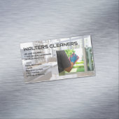 Cleaning Services Logo | Maid Washing Window Magnetisch Visitekaartje (Voorbeeld)