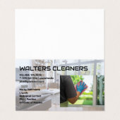 Cleaning Services Logo | Maid Washing Window Visitekaartje (Buitenkant ongevouwen)