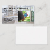 Cleaning Services Logo | Maid Washing Window Visitekaartje (Voorkant / Achterkant)