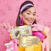 Cleaning Services Maid House Keeping Gold Glitter Visitekaartje