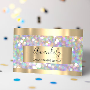 Cleaning Services Maid House Keeping Gold Glitter Visitekaartje
